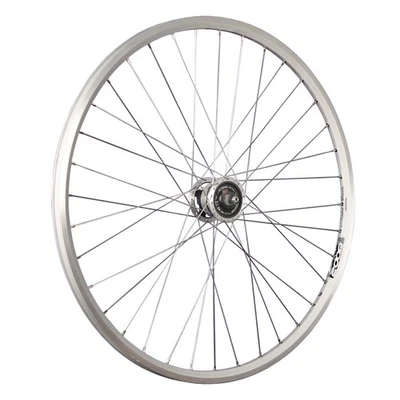 28 Zoll Laufrad  Vorderrad Hohlkammer geöst Shimano Nabendynamo DH-3N72 silber - Bild 1 von 4