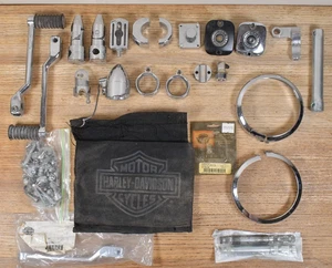 LOT of OEM Harley Davidson Parts Heel Toe Shifter Pedals & Chrome Pieces & Bolts - Picture 1 of 16