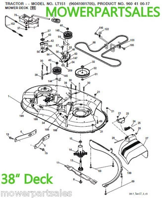 PIX OR ALTERNATIVE BRAND Jonsered Cutter Belt 38" Deck LT2216 Mowers 532 40 83-81, 532408381