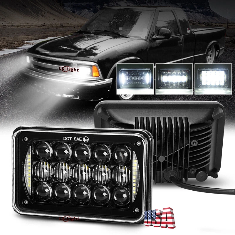New 4x6" LED Headlight Hi/Lo Sealed Beam for Chevrolet S10 1995 1996 1997 Trucks - Image 1 of 4