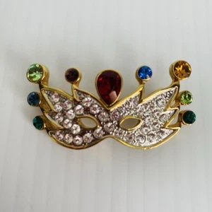 Mardi Gras Lapel Pin Brooch Green Purple Gold Blue Ball New Orleans - Picture 1 of 5
