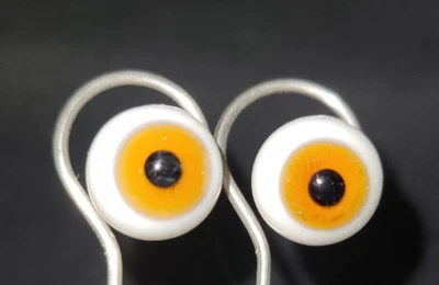 Ojos de vidrio soplado marrón de 14 mm para globos oculares de porcelana o muñecas renacidas Foto 1 de 2