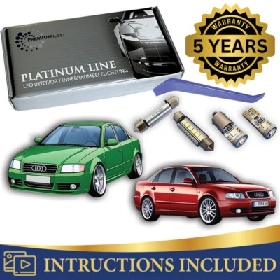 AUDI A4 B6 B7 PREMIUM LED INTERIOR KIT SALOON 14 SMD BULBS ERROR FREE S4 RS4 - Image 1 of 4