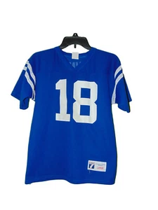 Indianapolis Colts Retro Manning Jersey Large Boys Logo 7 Vintage Made In USA - Picture 1 of 3
