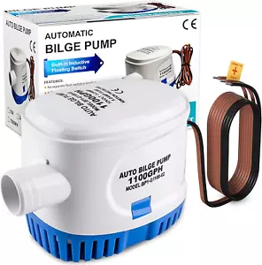 Luney Automatic Bilge Pumps for Boats 12V 1100GPH, Submersible Small Boat Bilge - Picture 1 of 12