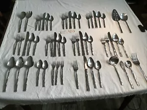 Servicio de cubiertos vintage de bambú inoxidable Estia para 7 y 11 piezas para servir - Imagen 1 de 10