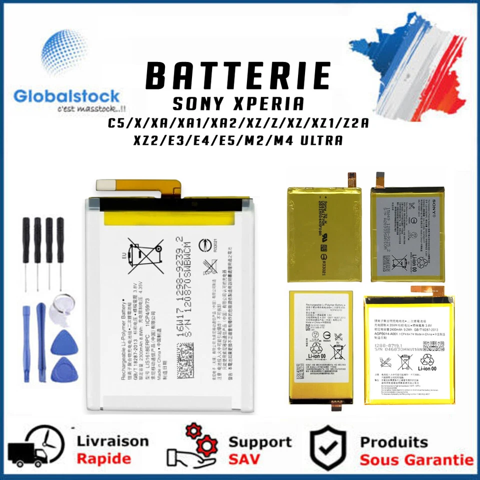 BATTERIE SONY XPERIA C5/X/XA/XA1/XA2/XZ/Z/XZ/XZ1/Z2A/XZ2/E3/E4/E5/M2/M4 ULTRA - Photo 1/4
