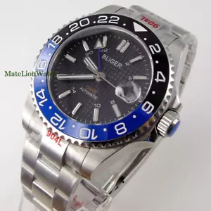 24 Hours 40mm Bliger GMT Menchanical Automatic Men Watch Sapphire Date Dual Time - Picture 1 of 20