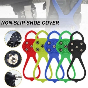Ice Snow Anti Slip Spikes Grips Grippers Crampons Cleats For Hike Shoes Boots - Picture 1 of 16