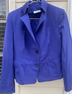 Chaqueta Blazer AKRIS PUNTO 100 % Lana Para Mujer Forrada con Dos Botones - Púrpura - Talla 8 Foto 1 de 4