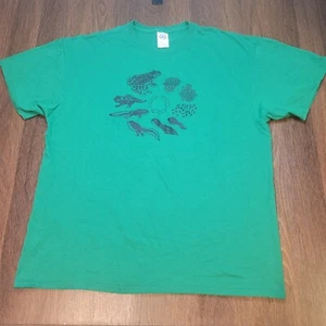 Vintage Y2K Lifecycle Of Frog Recycle Graphic Tee Mens XL Funny Animal Nature - Picture 1 of 6