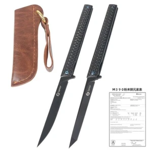 8'' New Fast Opening M390 Blade Carbon Fiber Handle Tactics Folding knife VTF153 - Picture 1 of 7