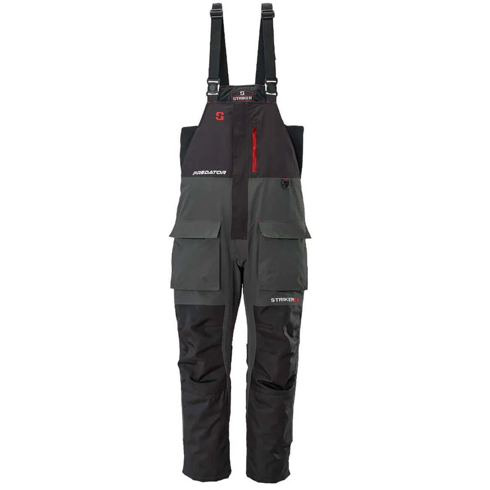 STRIKER ICE Mens Predator Black/Charcoal Bib (62114) Sz Medium