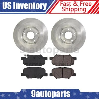 Rear Disc Brake Rotors + Ceramic Brake Pads For 2014 2015 Mitsubishi ASX - Image 1 of 4