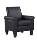 Modern Accent Leather Armchair Single Sofa Soft Upholstered Armchair Living Room