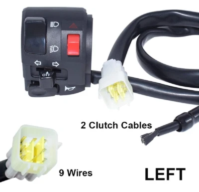 Single Left Motorcycle 7/8" Handlebar Horn Button Turn Light Controller Switch - Image 1 of 4