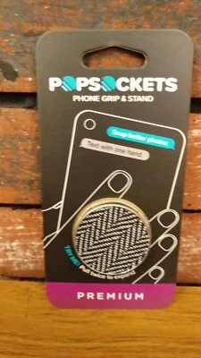 Popsockets Popgrip Phone Holder - Herringbone Black - 800321 - Image 1 of 2