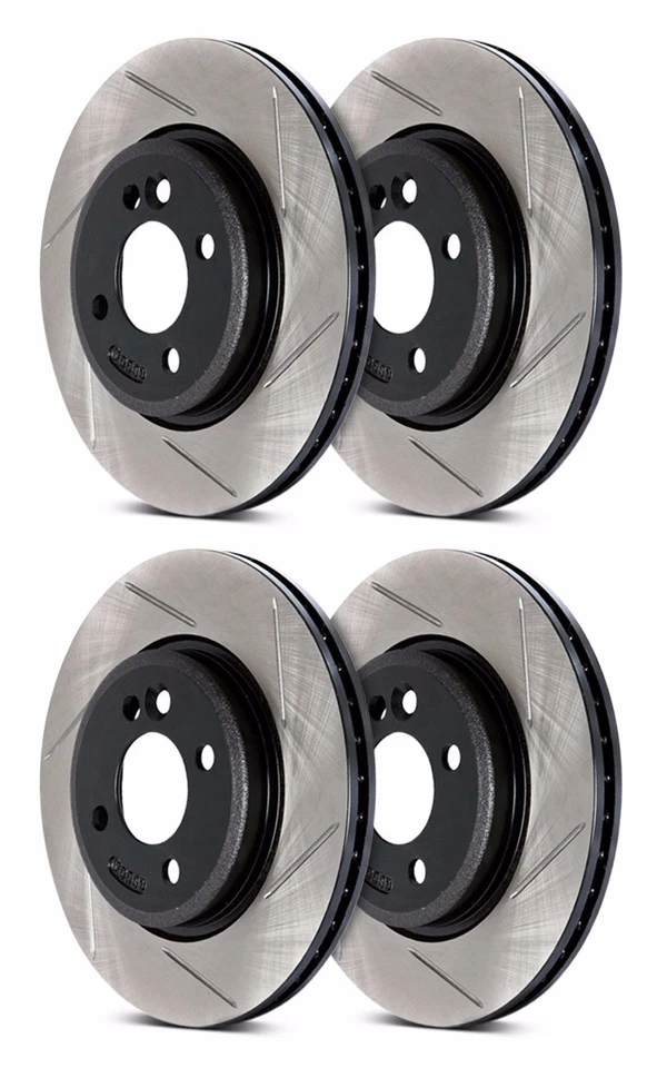 STOPTECH MITSUBISHI EVO X 10 MR GSR FRONT AND REAR SLOTTED BRAKE ROTORS DISCS - Image 1 of 1