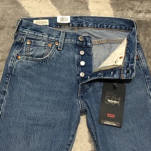 Levis 501 XX Premium Big E Jeans Herren 27 x30 Blau Button Fly Straight Leg NEU - Bild 1 von 12