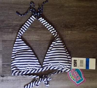 NUEVO Bikini Traje de Baño Coco Rave 38C XL Top Náutico Azul Marino Rayas Nuevo con Etiquetas Foto 1 de 4