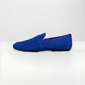 $800 Salvatore Ferragamo Nuevo Royal Blue Suede Drivers US 10 Made in Italy - Picture 1 of 6