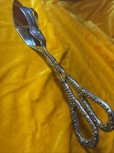 ITALY  VINTAGE .925 Silver Handle PASTRY/SANDWICH /COOKIE TONGS 250mm/10 in - Picture 1 of 11