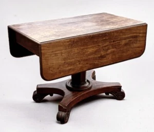 Antique Regency Mahogany Lamp / Sofa Table, Fold Down Flaps, Drawer. - Picture 1 of 13