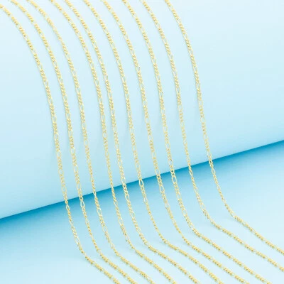 Collana catena Figaro all'ingrosso 10 pezzi 16-30 pollici gioielli all'ingrosso 18 carati ORO PIENO