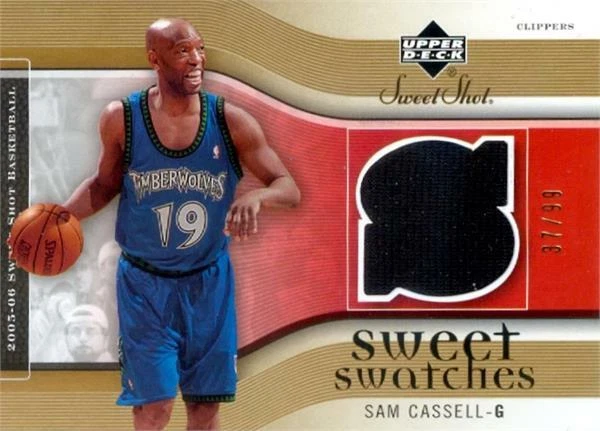 Sam Cassell relic jersey patch basketball card 2005 Upper Deck Swatches #SWSC - Image 1 of 1