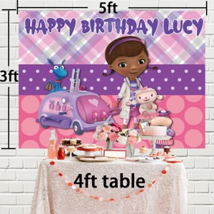 Doc McStuffins Personalised Custom Banner Backdrop Party Supplies Birthday Gift - Picture 1 of 6
