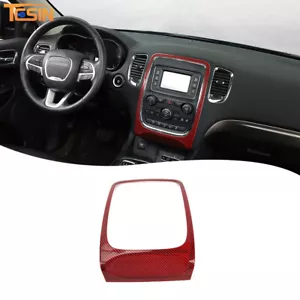 Cubierta interior de la consola central para Dodge Durango 2014-2020 rojo fibra de carbono - Imagen 1 de 9