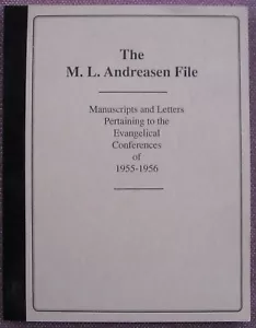 M L ANDREASEN FILE MANUSCRIPTS LETTERS PERTAINING TO EVANGELICAL CONF 1955-1956 - Foto 1 di 4