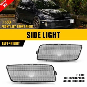 2x Clear Lens Front Bumper Side Marker Lights For 2010-2014 VW MK6 Golf GTI - Picture 1 of 14