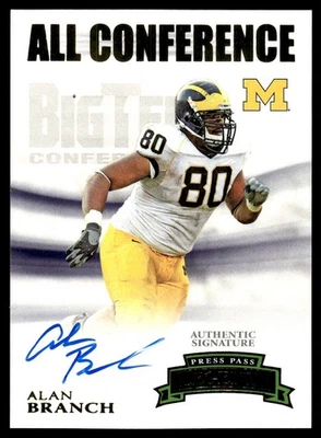 2007 Press Pass Legends All Conference Autographs Gold Alan Branch Auto 160/312 - Image 1 of 2