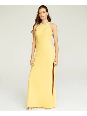 SPEECHLESS Womens Yellow Sleeveless Full-Length Sheath Dress 9 - Image 1 of 4