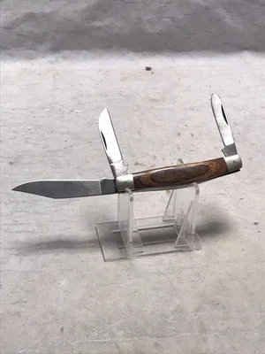 Navaja de bolsillo plegable Camillus USA 883 Stockman 3 hojas mango de madera Foto 1 de 4