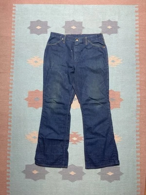 Vintage 60s 70s wrangler denim jeans flare leg bell bottoms women’s 18 32x29 - Image 1 of 4