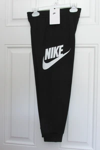 New Boys Nike Sportswear HBR Club Fleece Lined Joggers Sweatpants Sz 7 Black $38 - Picture 1 of 4