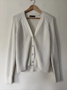 Marks & Spencer Strickjacke Creme Kastenform Größe M UK 12-14 - Bild 1 von 7