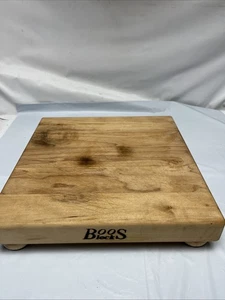 Boos Block Wood 12” Square Bun Footed Cutting Board 1 1/2” Thick - Picture 1 of 17