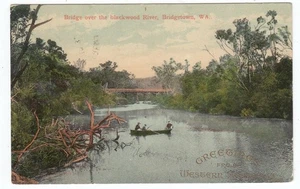 Puente sobre el río Blackwood Bridgetown ANTIGUA POSTAL Australia Occidental 1907 - Imagen 1 de 2