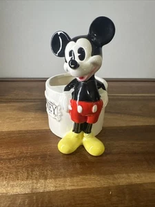 Vtg Disney Mickey  Mouse Japan Ceramic Pencil/Toothbrush/Succulent Holder - Picture 1 of 5