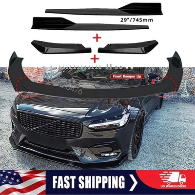 Front Bumper Lip Spoiler Splitter Accessories+Side Skirts For Volvo S60 S70 S80 Foto 1 de 4