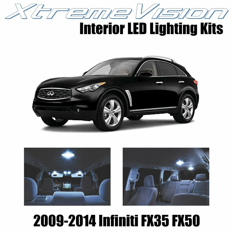 LED interior XtremeVision para Infiniti FX35 FX50 2009-2014 (12 PIEZAS) blanco frío Foto 1 de 4