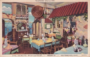 CALIFORNIA SAN FRANCISCO RESTURANT VENETO "THE GAY COMRADERIE WINS YOU" CA. 1930 - Picture 1 of 2