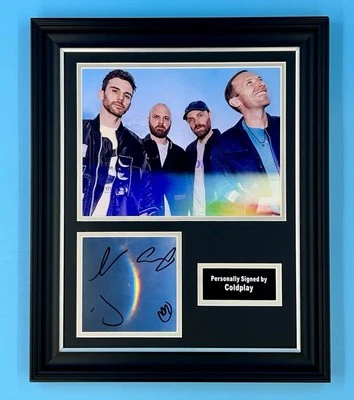 Coldplay Signed Photo Framed & COA Moon Music Poster Autograph Auto Memorabilia - Image 1 of 4