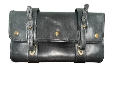 Винтажный шикарный черный кожаный путешествий двери подвесной органайзер атташе туалетных принадлежностей сумка - Изображение 1 из 4