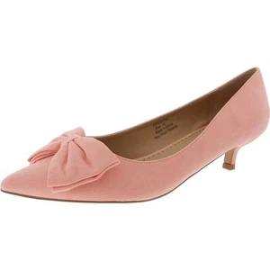 JOURNEE COLLECTION Women's Pink Faux Suede Bow Kitten Heels | 12 M | New - Bild 1 von 4