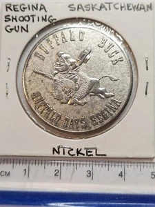 1967 Regina Saskatchewan $1 Buffalo Buck token uncirculated SK15C Shooting Gun - Picture 1 of 3