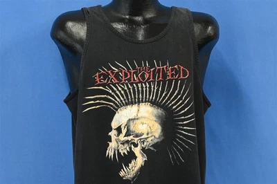 vintage 90s THE EXPLOITED SKULL MOHAWK PUNK ROCK BAND TANK TOP t-shirt LARGE L - Image 1 of 4